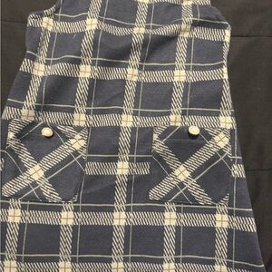 Joie Navy and Cream Plaid Kids Formal Dress